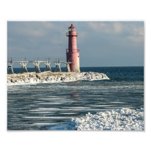 Foto Aloma Wisconsin Farol em inverno