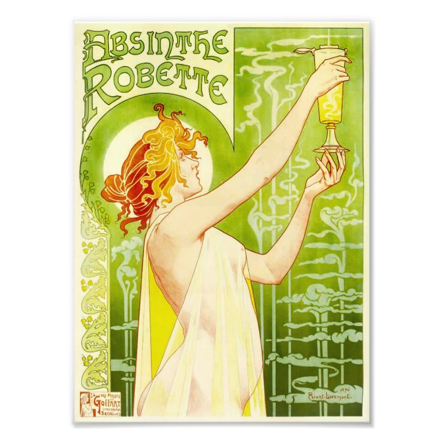 Foto Alphonse Mucha Absinthe Robette Impressão (Frente)