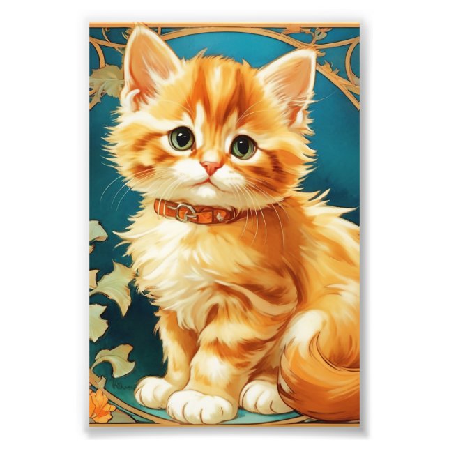 Foto Alphonse Mucha Art Nouveau Cat (Frente)