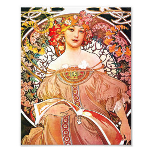 Foto Alphonse Mucha DaydredreFloral Vintage Art Nouveau