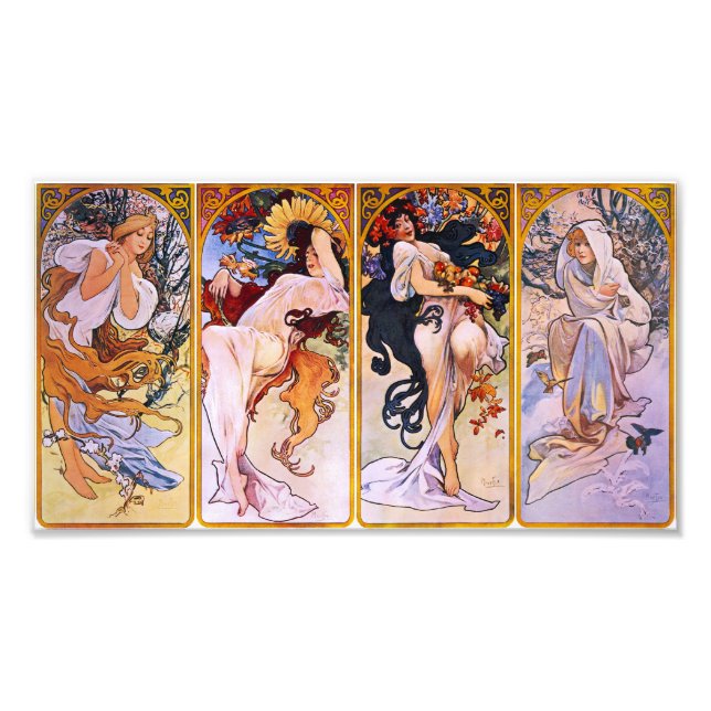 Foto Alphonse Mucha Four Seasons Prin (Frente)