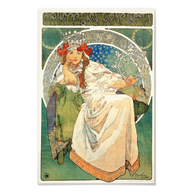 Foto Alphonse Mucha Princess Hyacinth Impressão (Frente)