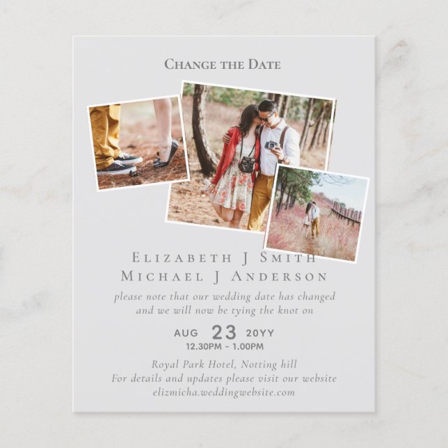 FOTO Alterar os planos de data Adiando qualquer ev (Frente)