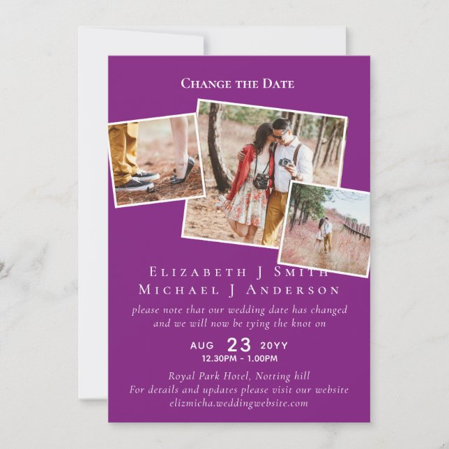 FOTO Alterar os planos de data Adiando qualquer ev (Frente)