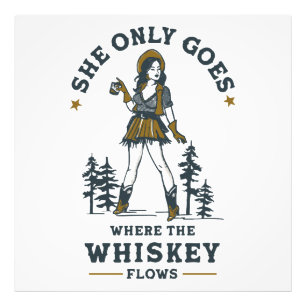 Foto Amante de Whisky Engraçada Caubói Feminina Vintage