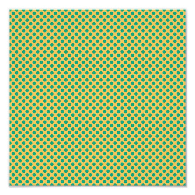 Foto Amarelo Dourado com Bolinhas Verde Esmeralda (Frente)