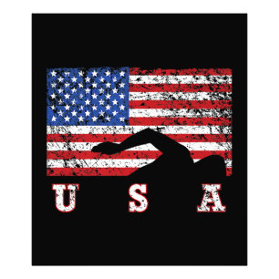 Foto American Flag USA Gift Natação Team Premium