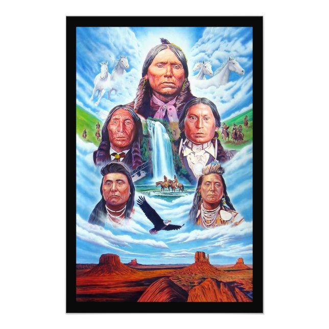 Foto Americanos nativos de pintura - Chefes Indianos Ve (Frente)