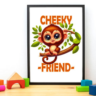 Foto Amigo Cheeky trocadilho Macaco-Bebê Bonito em um d