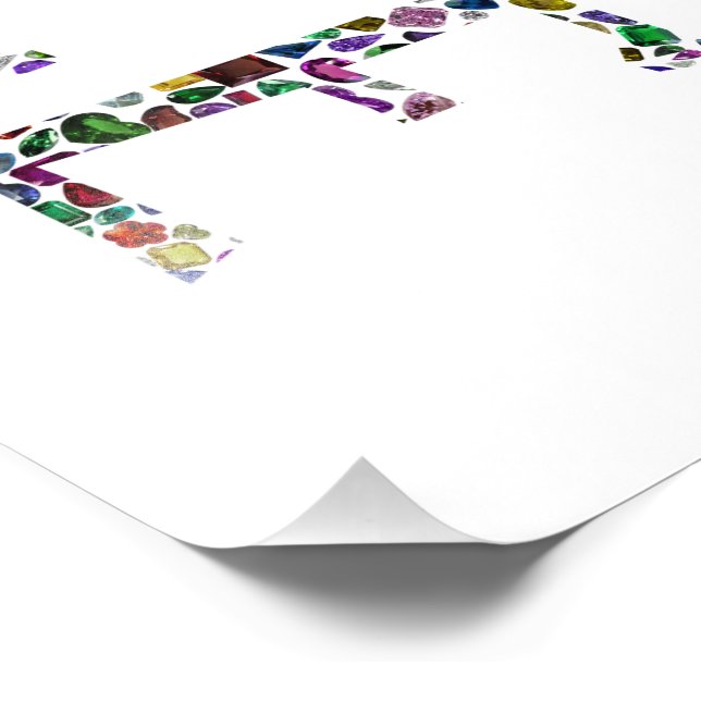 Foto Amor e Paz - Gemstone Lettering Design (Borda)