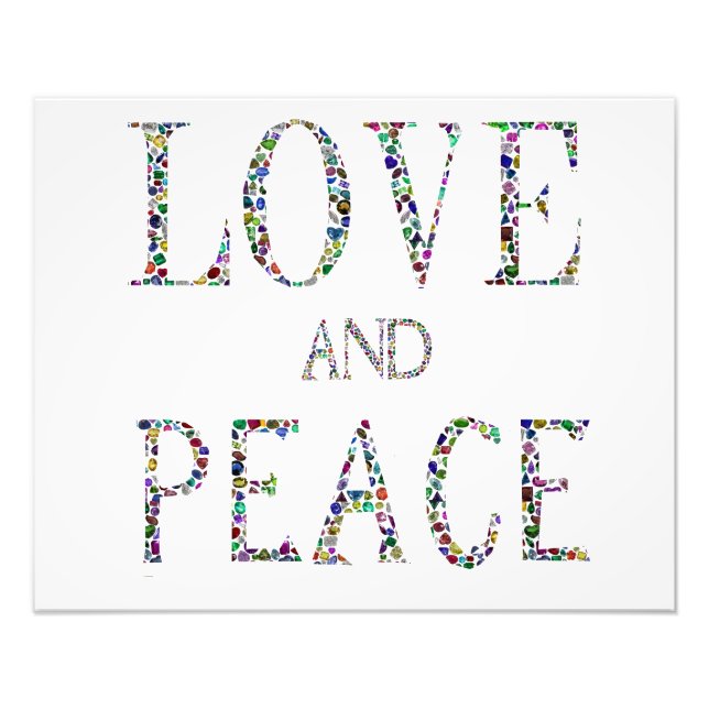 Foto Amor e Paz - Gemstone Lettering Design (Frente)