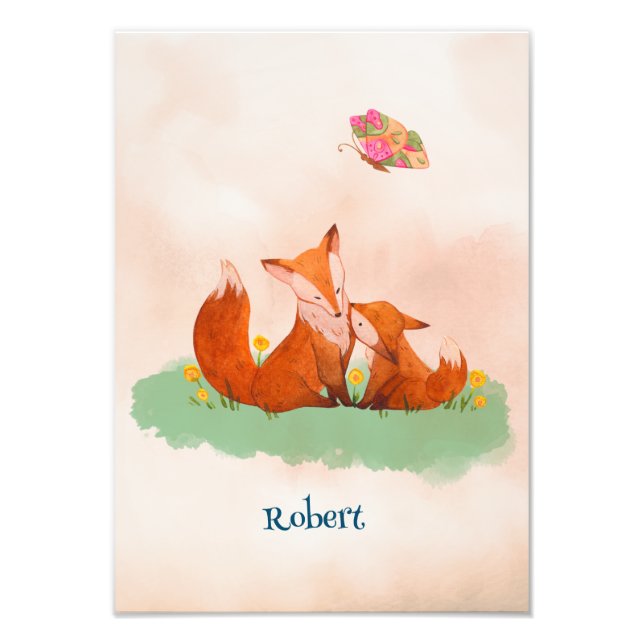 Foto Amor materno entre a raposa-mãe e o filhote (Frente)