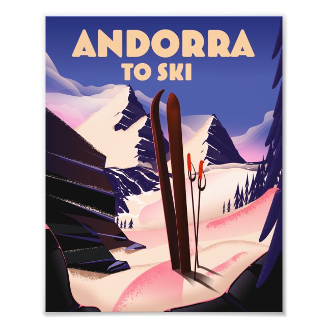 Foto Andorra ski poster. cartão postal (Frente)