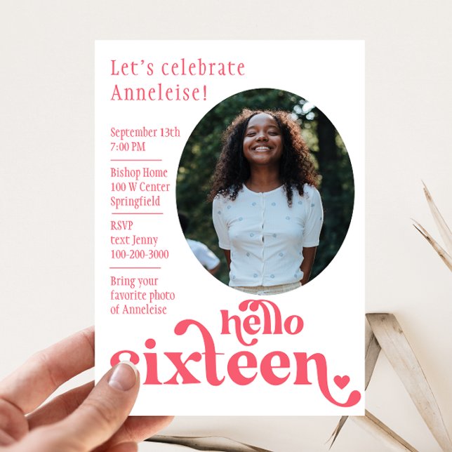 Foto Aniversário Convite para ela | Dezesseis (Criador carregado)