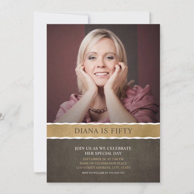 Foto Aniversário Convites 50ª Foto de Festa (Frente)