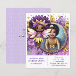 Foto: Aniversário Pequeno Fada Negra Roxo Africano
