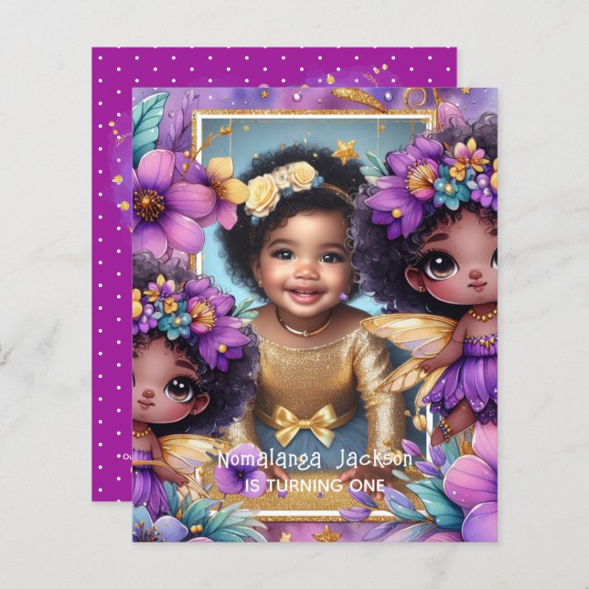 Foto: Aniversário Pequeno Pregado Negro Dourado (Frente/Verso)