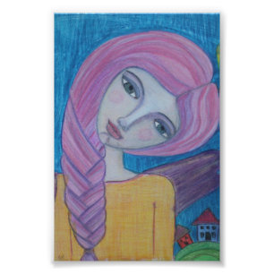 Foto Anjo de cabelo cor-de-rosa, impressão 4x6