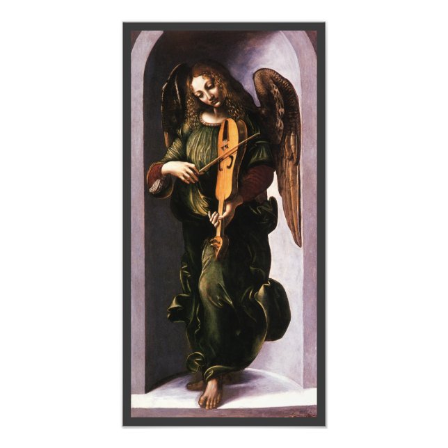 Foto Anjo de Leonardo da Vinci em Verde com uma Viela (Frente)