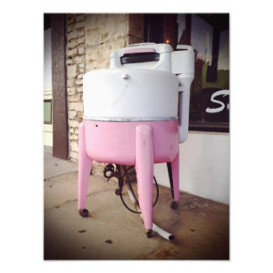 Foto antiga da máquina de lavar