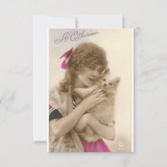 Foto antiga vitoriana e cão (Frente)