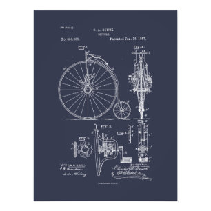 Foto Antiguamente Bicicleta 1887 Desenho Da Patente Pen