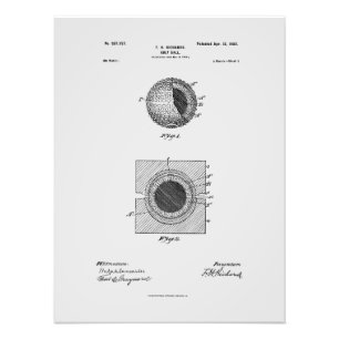 Foto Antique Golf Ball 1902, Desenho de Patentes