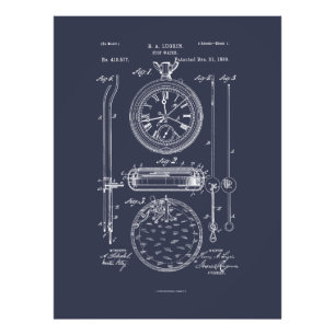 Foto Antique Stopwatch, desenho de patente 1889