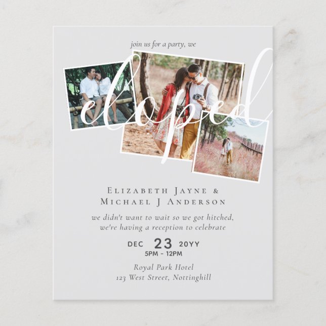 FOTO Anúncio de Casamento Fuga Recepção Festa (Frente)