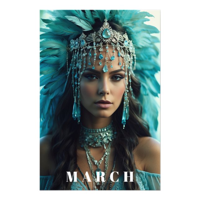 Foto *~ AQUAMARINE Boho Headdress AP53 MARÇO (Frente)