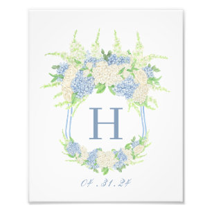 Foto Aquarela Azul e Branco Hydrangea Crest
