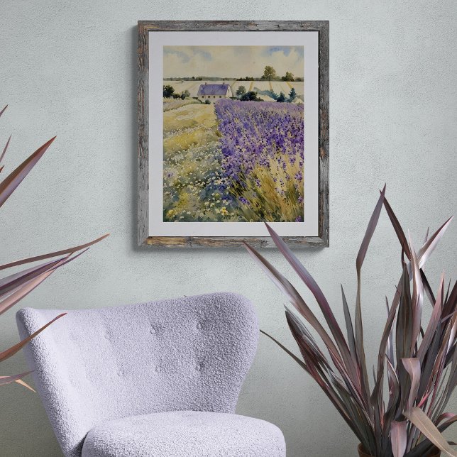 Foto Aquarela do Campo de Lavanda (Criador carregado)