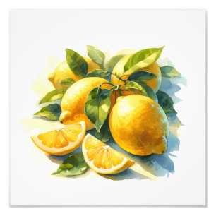 Foto Aquarela Limão Citrus Vibric Fruta Cozinha