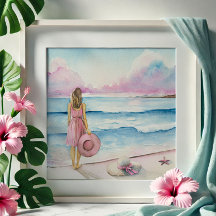 Aquarela por linha de costa