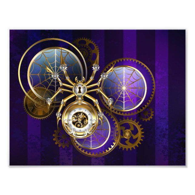 Foto Aranha Steampunk no fundo roxo (Frente)