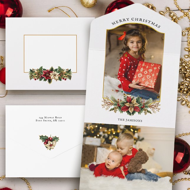 Foto Archada Floral de Natal Elegante (Criador carregado)