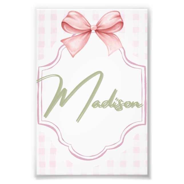 Foto Arco do Madison Baby Girl Personalizado &Gingham (Frente)