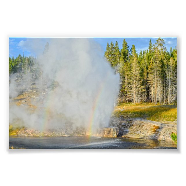 Foto Arco-íris Duplo no Riverside Geyser, Yellowstone (Frente)