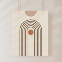 Arco-íris e Sol, Arte Geométrica Abstrata Boho