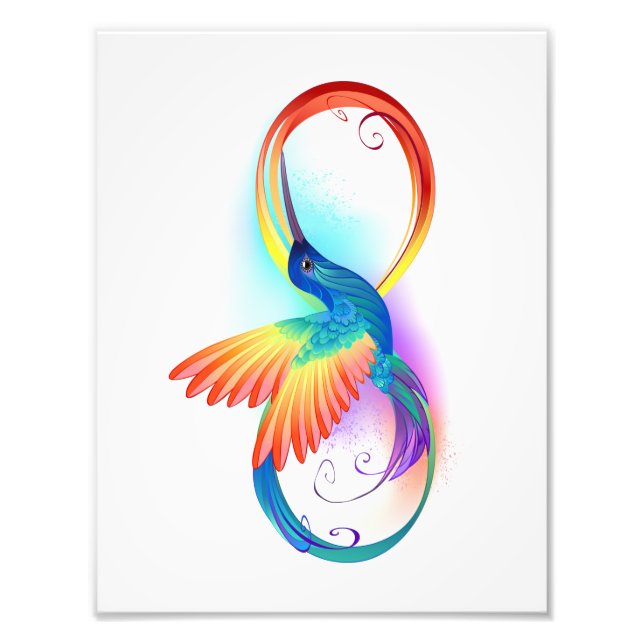 Foto Arco-íris Hummingbird com símbolo Infinito (Frente)