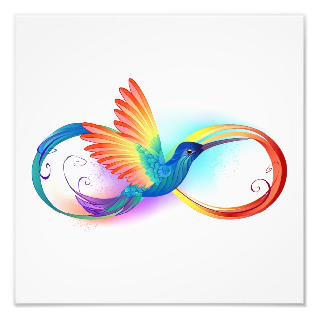 Foto Arco-íris Hummingbird com símbolo Infinito (Frente)