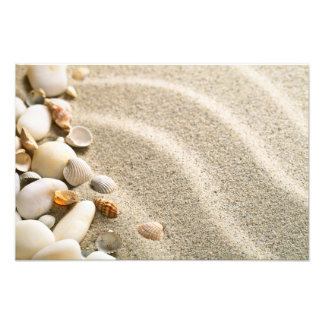 Foto Areia Com Conchas E Pedras. Composição de praia
