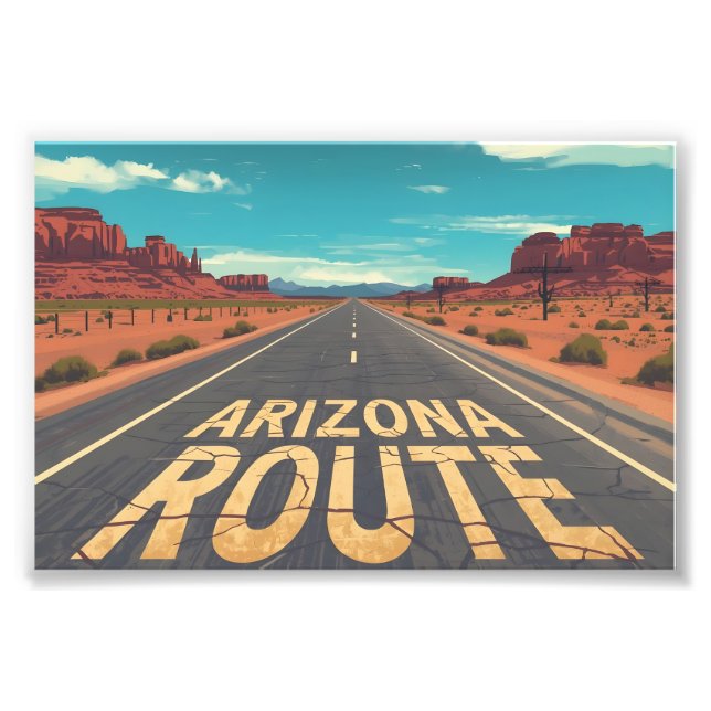 Foto Arizona Route Desert Road Graphic Art (Frente)