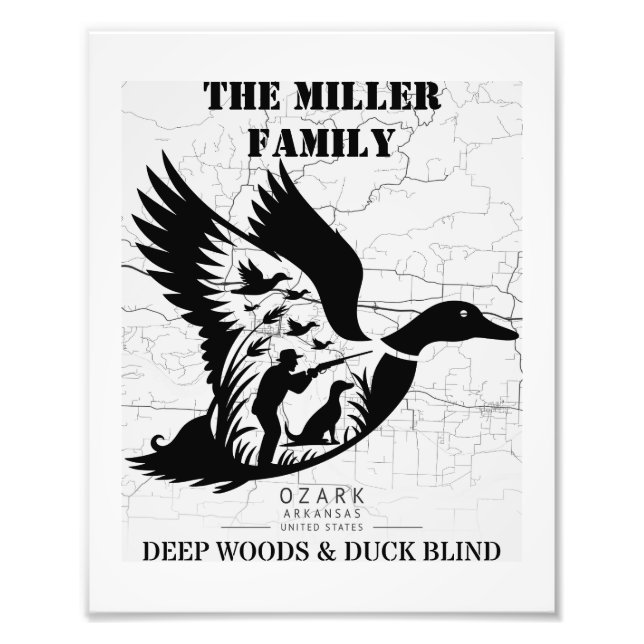 Foto Arkansas Duck Hunting Cabin Decor Personalised (Frente)