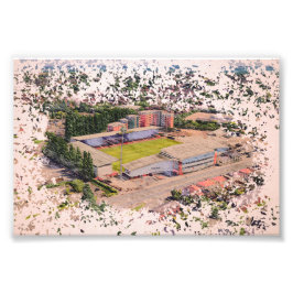 Foto Arquitetura do Estádio Wrexham Arte em Aquarela