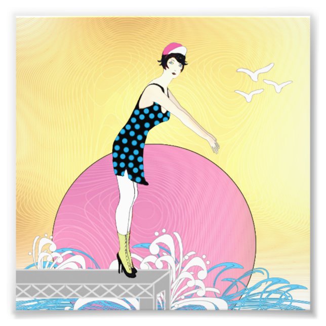 Foto Art Deco Sweet Swimmer Lady (Frente)