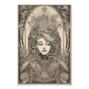 Foto Art Nouveau Retrato Feminino Intrai Arte Floral