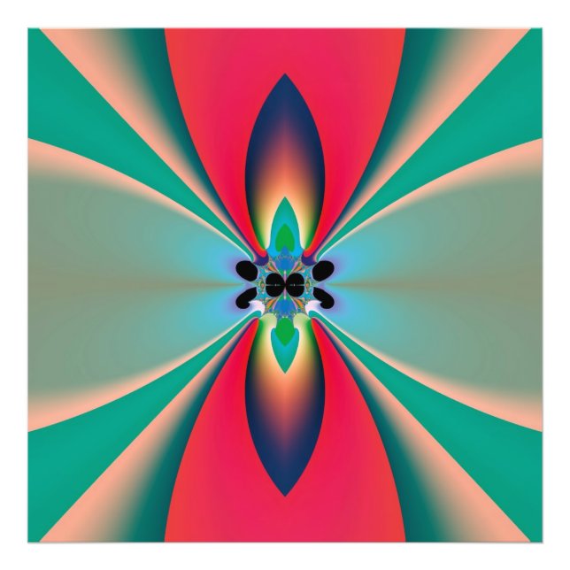 Foto Arte abstrata de simetria de espelho coral turques (Frente)