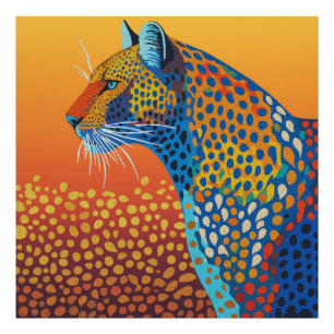 Foto Arte Abstrata Vibrante de Leopardo