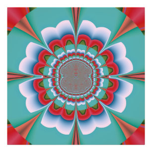 Foto Arte Abstrato Flor de Mandala Psicodélico Retrô